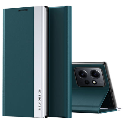 For Xiaomi Redmi Note 12 4G PU Leather Flip Stand Phone Cover Electroplating Shockproof Case