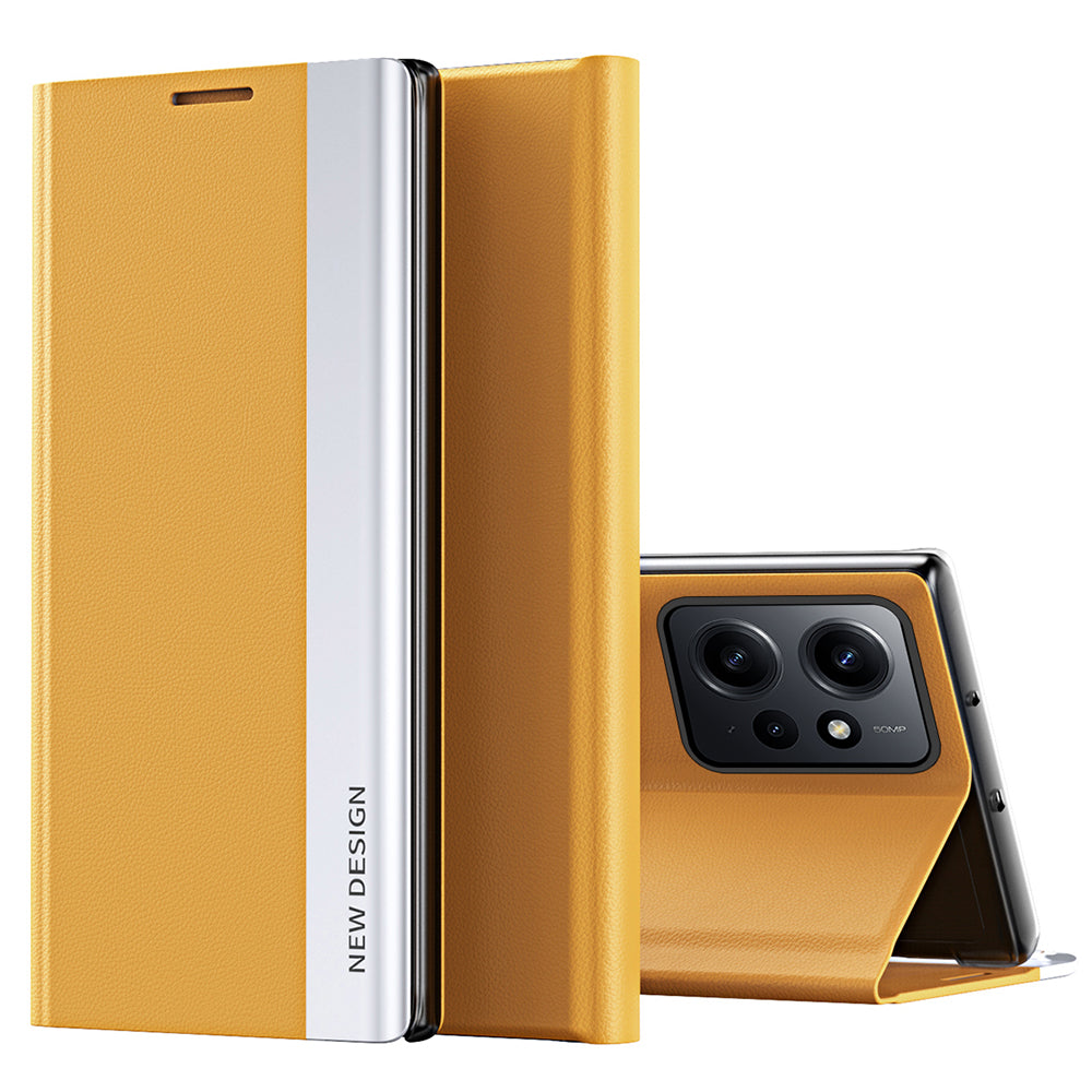 For Xiaomi Redmi Note 12 4G PU Leather Flip Stand Phone Cover Electroplating Shockproof Case