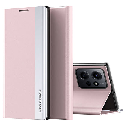 For Xiaomi Redmi Note 12 4G PU Leather Flip Stand Phone Cover Electroplating Shockproof Case