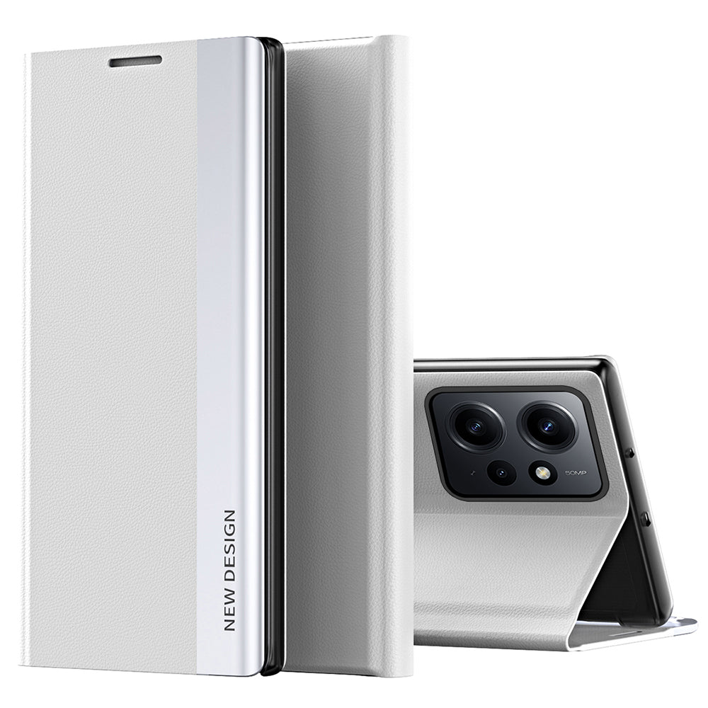 For Xiaomi Redmi Note 12 4G PU Leather Flip Stand Phone Cover Electroplating Shockproof Case