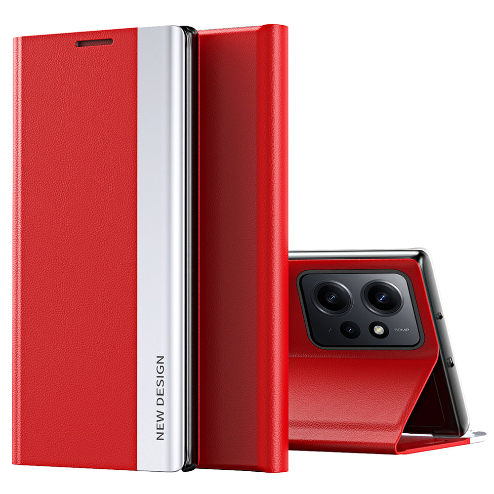 For Xiaomi Redmi Note 12 4G PU Leather Flip Stand Phone Cover Electroplating Shockproof Case