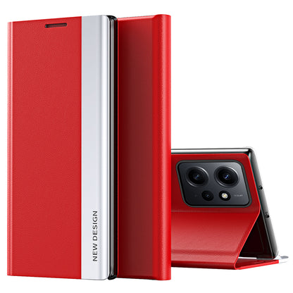 For Xiaomi Redmi Note 12 4G PU Leather Flip Stand Phone Cover Electroplating Shockproof Case