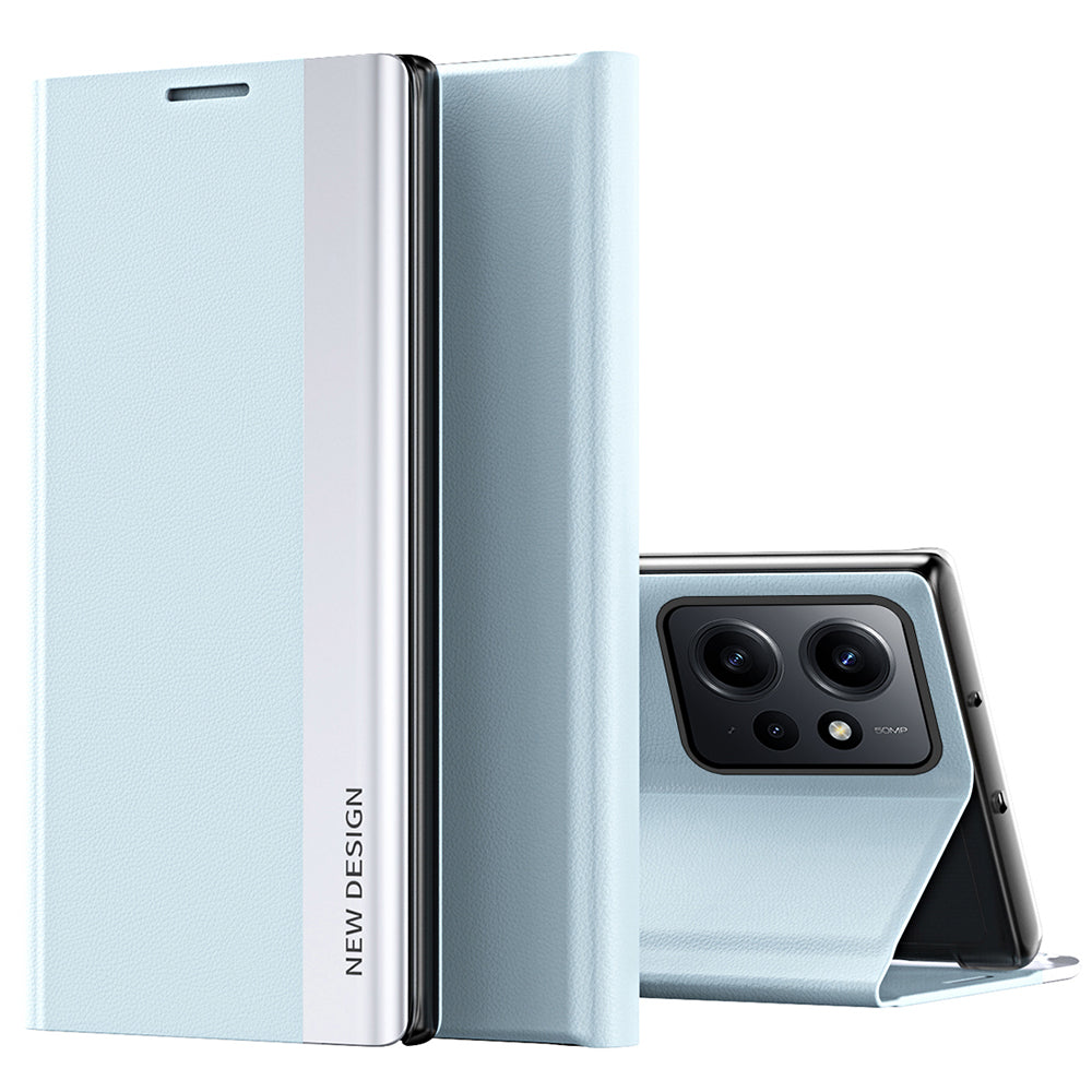 For Xiaomi Redmi Note 12 4G PU Leather Flip Stand Phone Cover Electroplating Shockproof Case