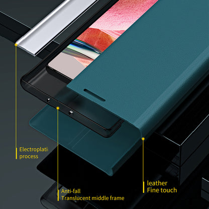 For Xiaomi Redmi Note 12 4G PU Leather Flip Stand Phone Cover Electroplating Shockproof Case