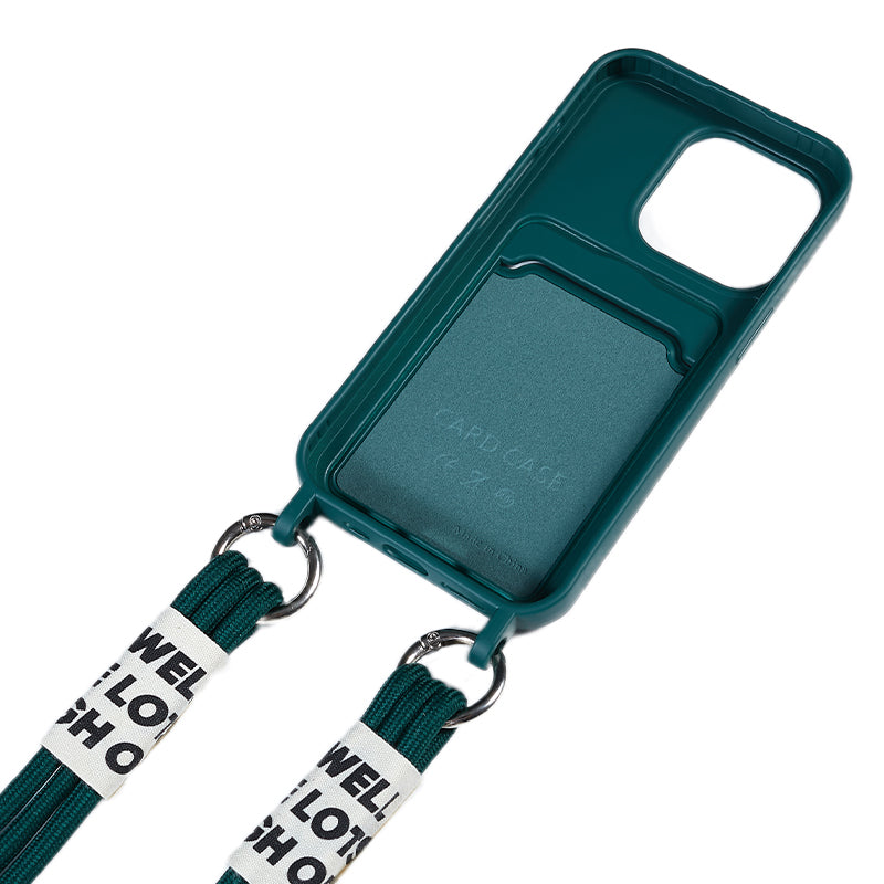 Protective Case for iPhone 14 Pro Anti-Drop Liquid Silicone Phone Cover with Card Slot, Strap