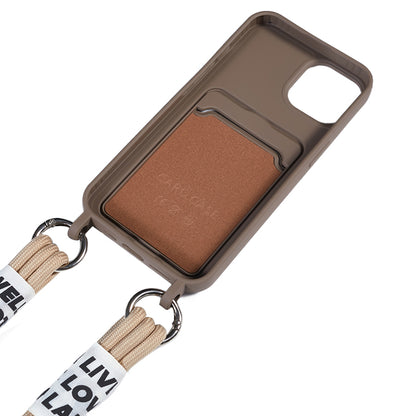 Protective Case for iPhone 14 Pro Anti-Drop Liquid Silicone Phone Cover with Card Slot, Strap