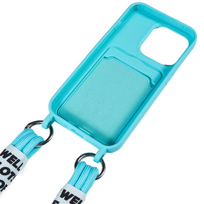 Protective Case for iPhone 14 Pro Anti-Drop Liquid Silicone Phone Cover with Card Slot, Strap