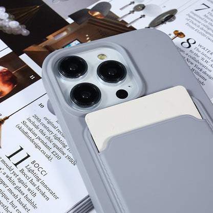 Protective Case for iPhone 14 Pro Anti-Drop Liquid Silicone Phone Cover with Card Slot, Strap