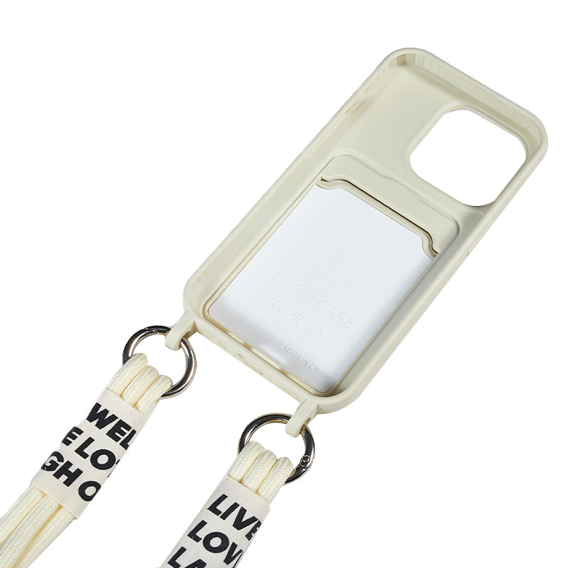 Protective Case for iPhone 14 Pro Anti-Drop Liquid Silicone Phone Cover with Card Slot, Strap