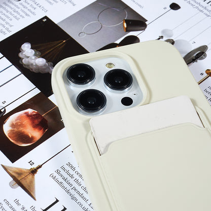 Protective Case for iPhone 14 Pro Anti-Drop Liquid Silicone Phone Cover with Card Slot, Strap