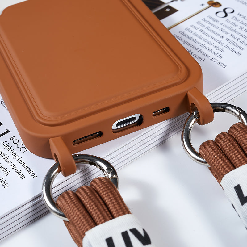 Protective Case for iPhone 14 Pro Max Liquid Silicone Slim Case Card Slot Phone Cover with Strap