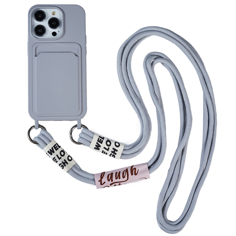 Anti-Drop Slim Case for iPhone 13 Pro Max 6.7 inch Liquid Silicone Phone Cover with Card Slot, Strap