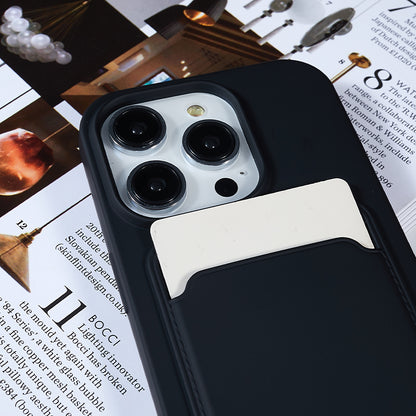 Anti-Drop Slim Case for iPhone 13 Pro Max 6.7 inch Liquid Silicone Phone Cover with Card Slot, Strap