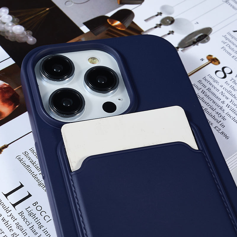 Anti-Drop Slim Case for iPhone 13 Pro Max 6.7 inch Liquid Silicone Phone Cover with Card Slot, Strap