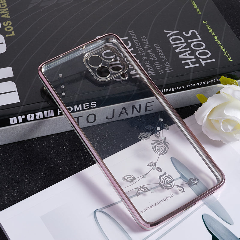 KADEM For Samsung Galaxy M53 5G TPU Phone Cover Flower Pattern Rhinestone Decor Electroplating Case