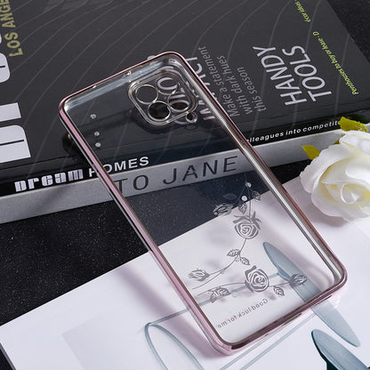 KADEM For Samsung Galaxy M53 5G TPU Phone Cover Flower Pattern Rhinestone Decor Electroplating Case