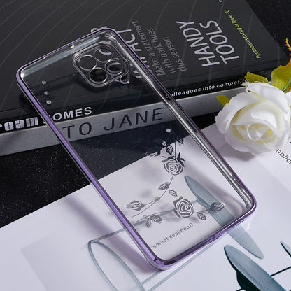 KADEM For Samsung Galaxy M53 5G TPU Phone Cover Flower Pattern Rhinestone Decor Electroplating Case