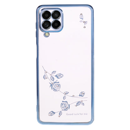KADEM For Samsung Galaxy M53 5G TPU Phone Cover Flower Pattern Rhinestone Decor Electroplating Case