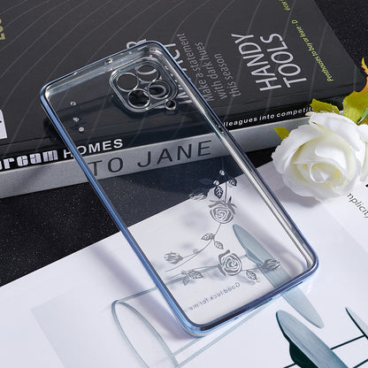 KADEM For Samsung Galaxy M53 5G TPU Phone Cover Flower Pattern Rhinestone Decor Electroplating Case