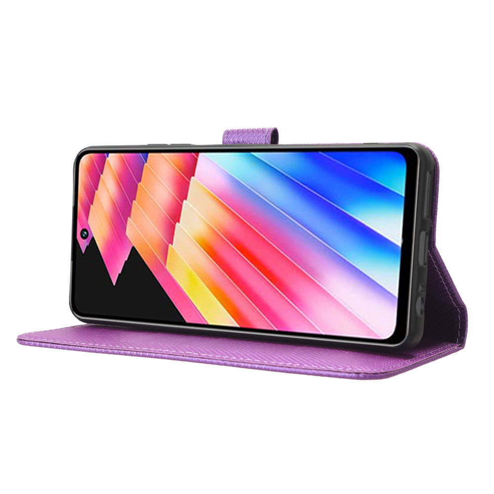 For Infinix Hot 30i / Hot 30i NFC X669 Leather Phone Case Diamond Texture Flip Stand Wallet Cover