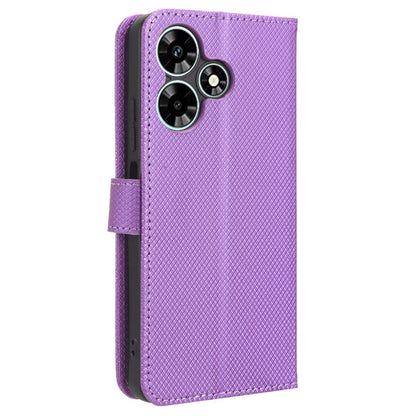 For Infinix Hot 30i / Hot 30i NFC X669 Leather Phone Case Diamond Texture Flip Stand Wallet Cover
