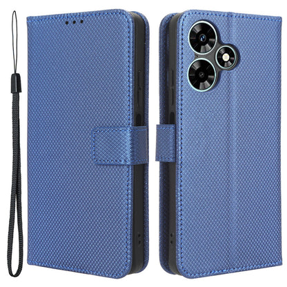 For Infinix Hot 30i / Hot 30i NFC X669 Leather Phone Case Diamond Texture Flip Stand Wallet Cover