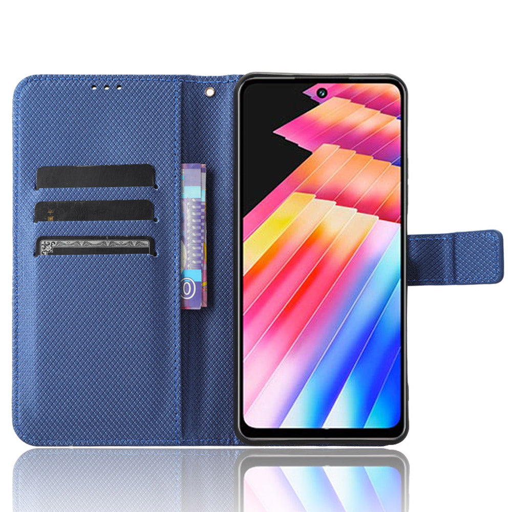 For Infinix Hot 30i / Hot 30i NFC X669 Leather Phone Case Diamond Texture Flip Stand Wallet Cover