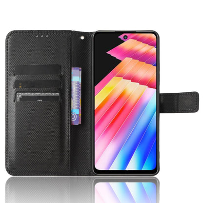 For Infinix Hot 30i / Hot 30i NFC X669 Leather Phone Case Diamond Texture Flip Stand Wallet Cover