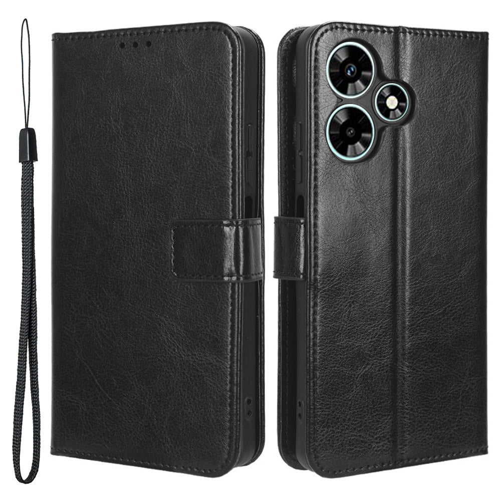 For Infinix Hot 30i / Hot 30i NFC X669 Wallet Phone Case PU Leather Crazy Horse Texture Flip Stand Cover