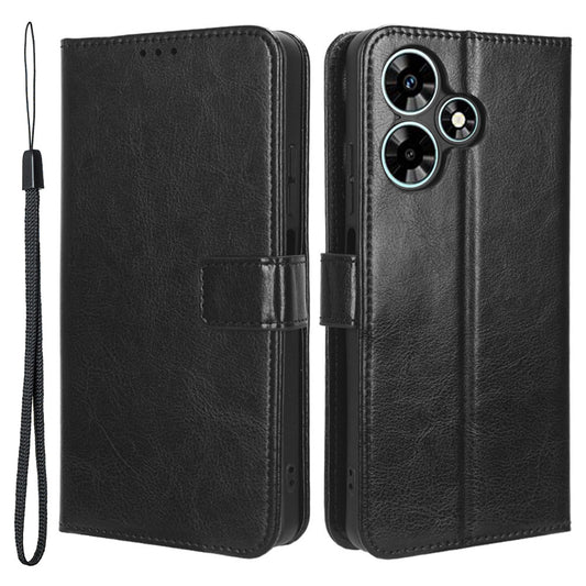 For Infinix Hot 30i / Hot 30i NFC X669 Wallet Phone Case PU Leather Crazy Horse Texture Flip Stand Cover