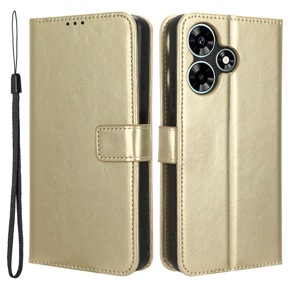 For Infinix Hot 30i / Hot 30i NFC X669 Wallet Phone Case PU Leather Crazy Horse Texture Flip Stand Cover