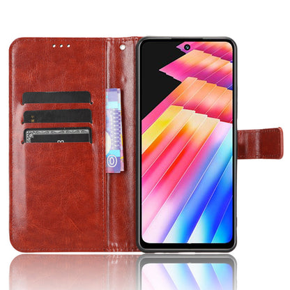 For Infinix Hot 30i / Hot 30i NFC X669 Wallet Phone Case PU Leather Crazy Horse Texture Flip Stand Cover
