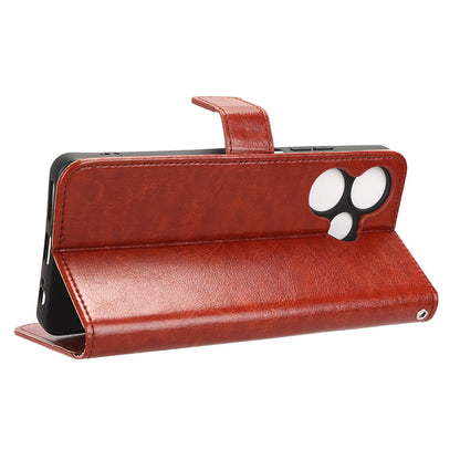 For Infinix Hot 30i / Hot 30i NFC X669 Wallet Phone Case PU Leather Crazy Horse Texture Flip Stand Cover