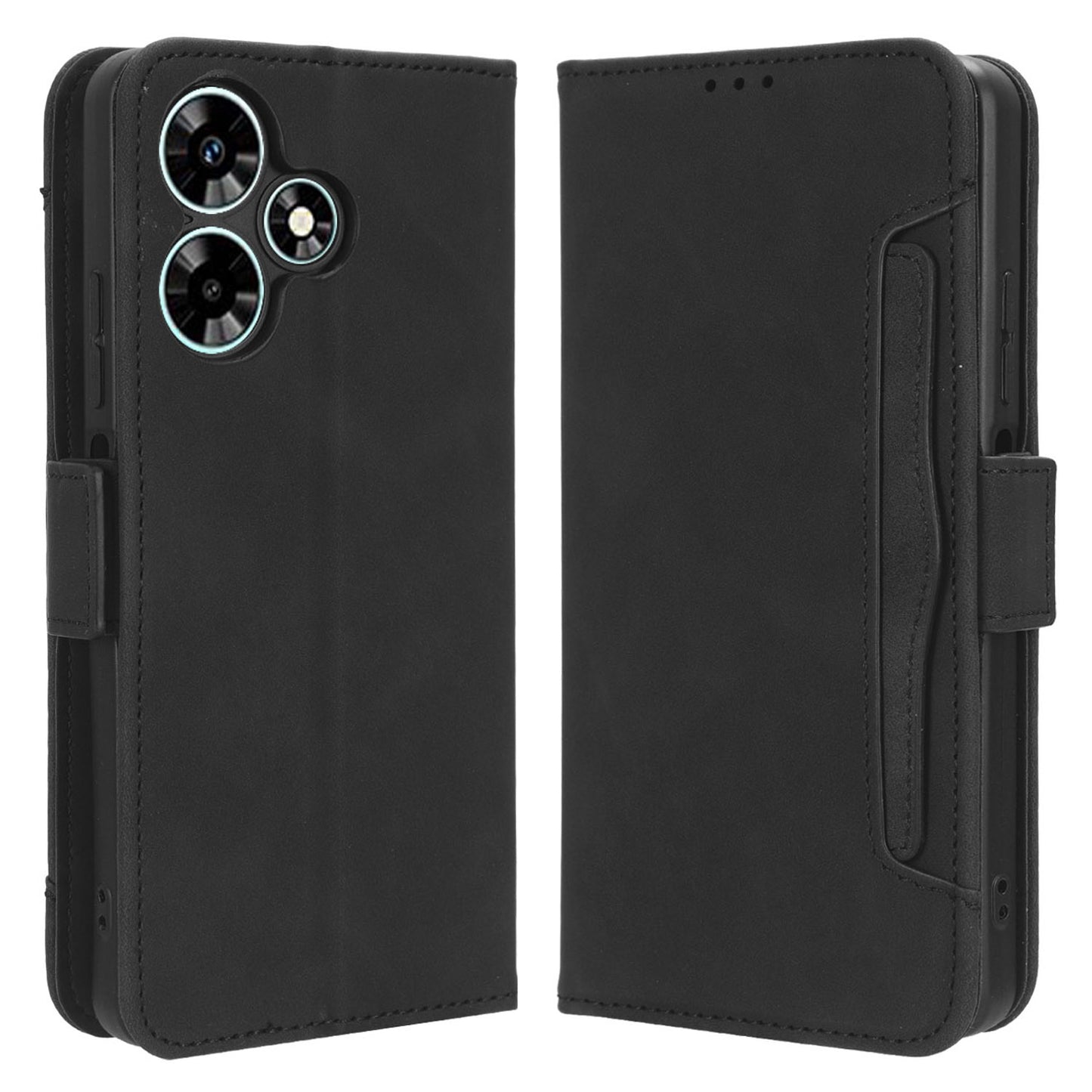 For Infinix Hot 30i / Hot 30i NFC X669 Flip Stand Phone Case PU Leather Multiple Card Slots Wallet Cover
