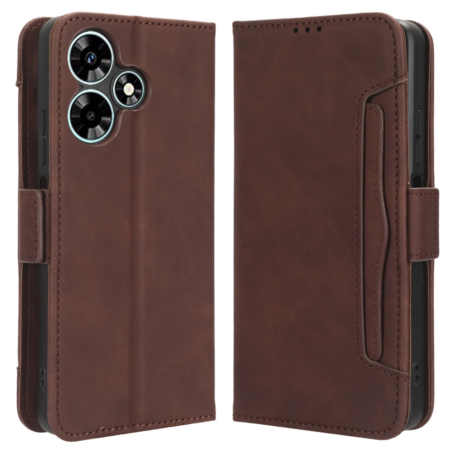For Infinix Hot 30i / Hot 30i NFC X669 Flip Stand Phone Case PU Leather Multiple Card Slots Wallet Cover