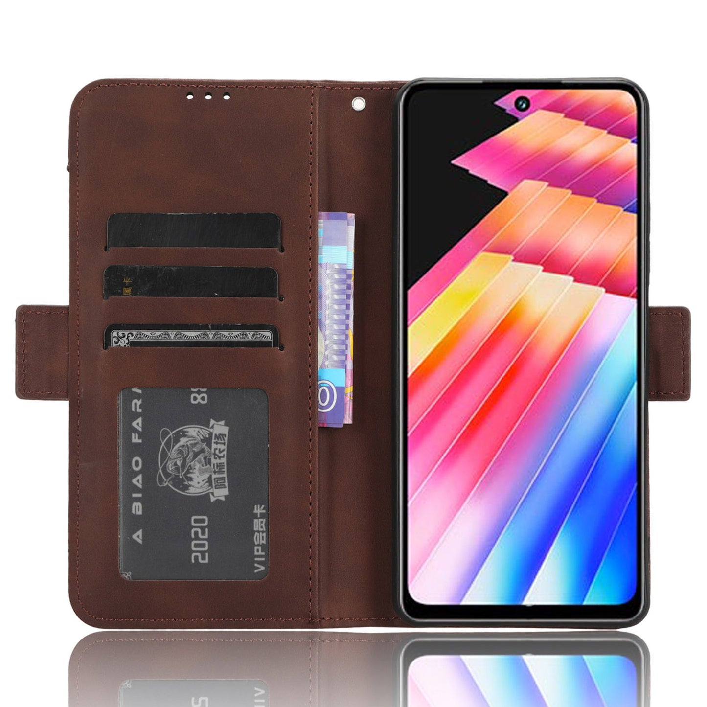 For Infinix Hot 30i / Hot 30i NFC X669 Flip Stand Phone Case PU Leather Multiple Card Slots Wallet Cover