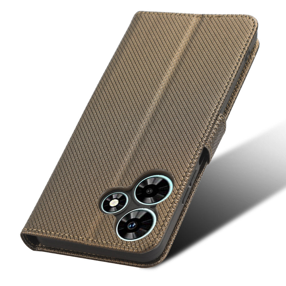 For Infinix Hot 30 X6831 PU Leather Folio Phone Case Wallet Diamond Texture Stand Design Cover