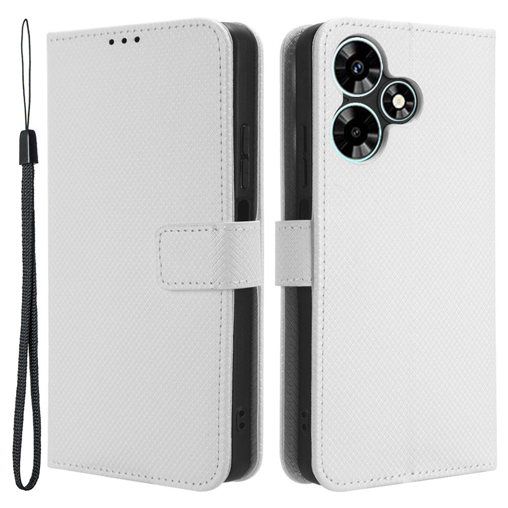 For Infinix Hot 30 X6831 PU Leather Folio Phone Case Wallet Diamond Texture Stand Design Cover
