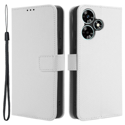 For Infinix Hot 30 X6831 PU Leather Folio Phone Case Wallet Diamond Texture Stand Design Cover
