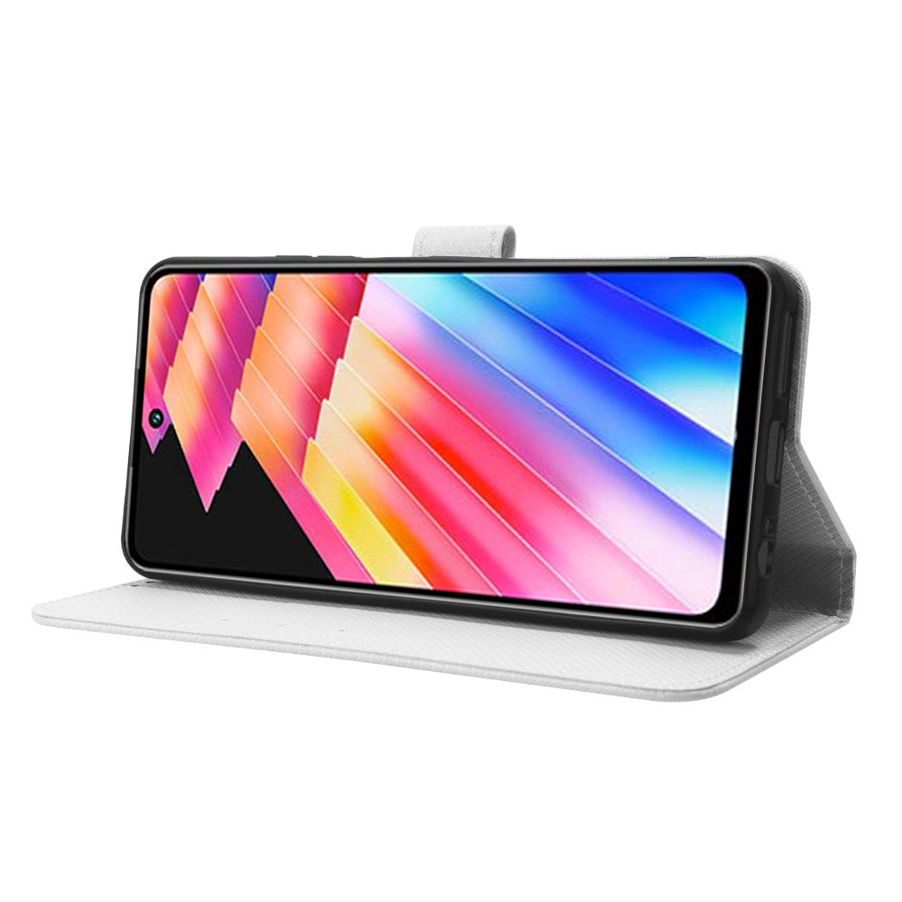 For Infinix Hot 30 X6831 PU Leather Folio Phone Case Wallet Diamond Texture Stand Design Cover