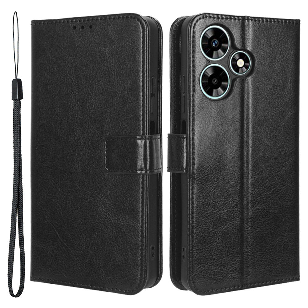 For Infinix Hot 30 X6831 PU Leather Crazy Horse Texture Phone Case Stand Feature Flip Wallet Cover
