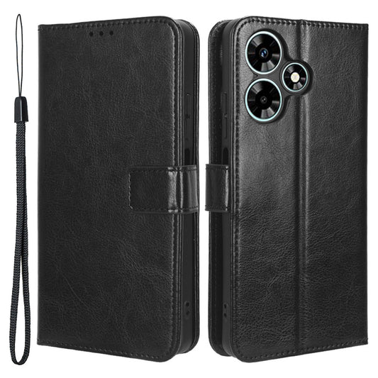 For Infinix Hot 30 X6831 PU Leather Crazy Horse Texture Phone Case Stand Feature Flip Wallet Cover