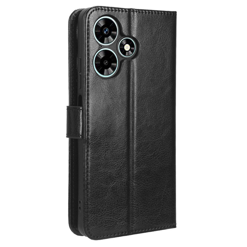 For Infinix Hot 30 X6831 PU Leather Crazy Horse Texture Phone Case Stand Feature Flip Wallet Cover