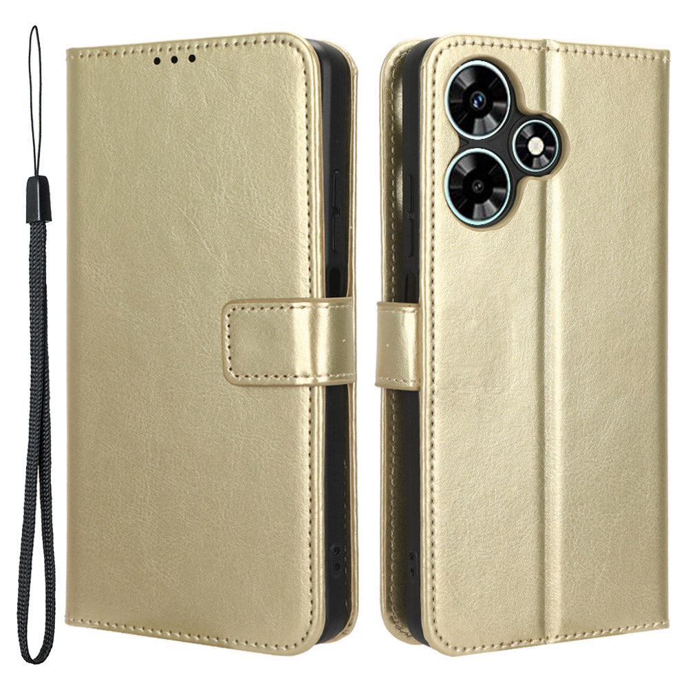 For Infinix Hot 30 X6831 PU Leather Crazy Horse Texture Phone Case Stand Feature Flip Wallet Cover