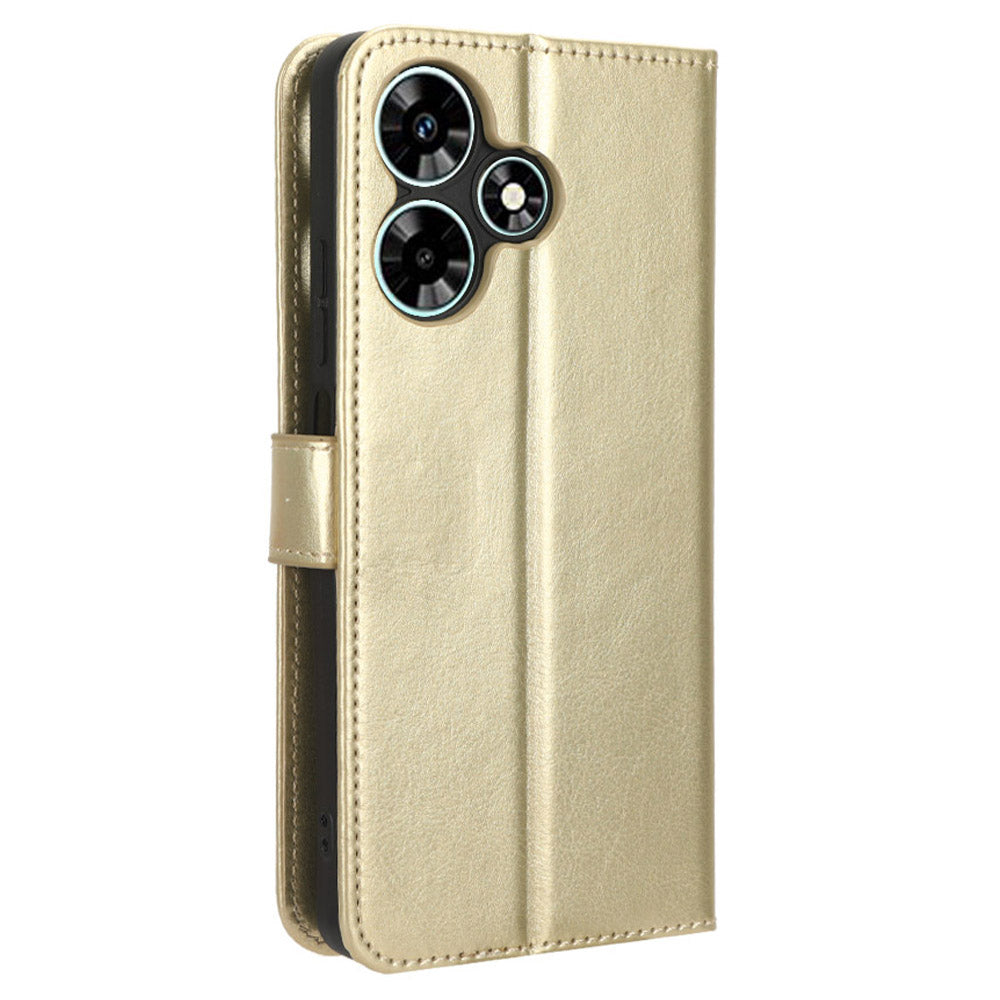 For Infinix Hot 30 X6831 PU Leather Crazy Horse Texture Phone Case Stand Feature Flip Wallet Cover