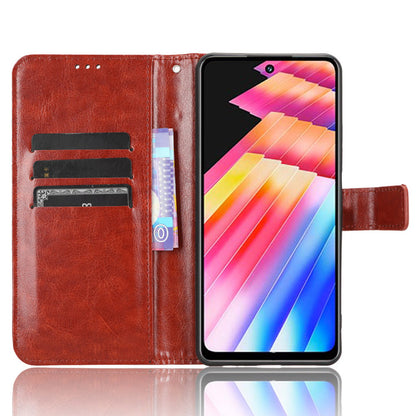 For Infinix Hot 30 X6831 PU Leather Crazy Horse Texture Phone Case Stand Feature Flip Wallet Cover