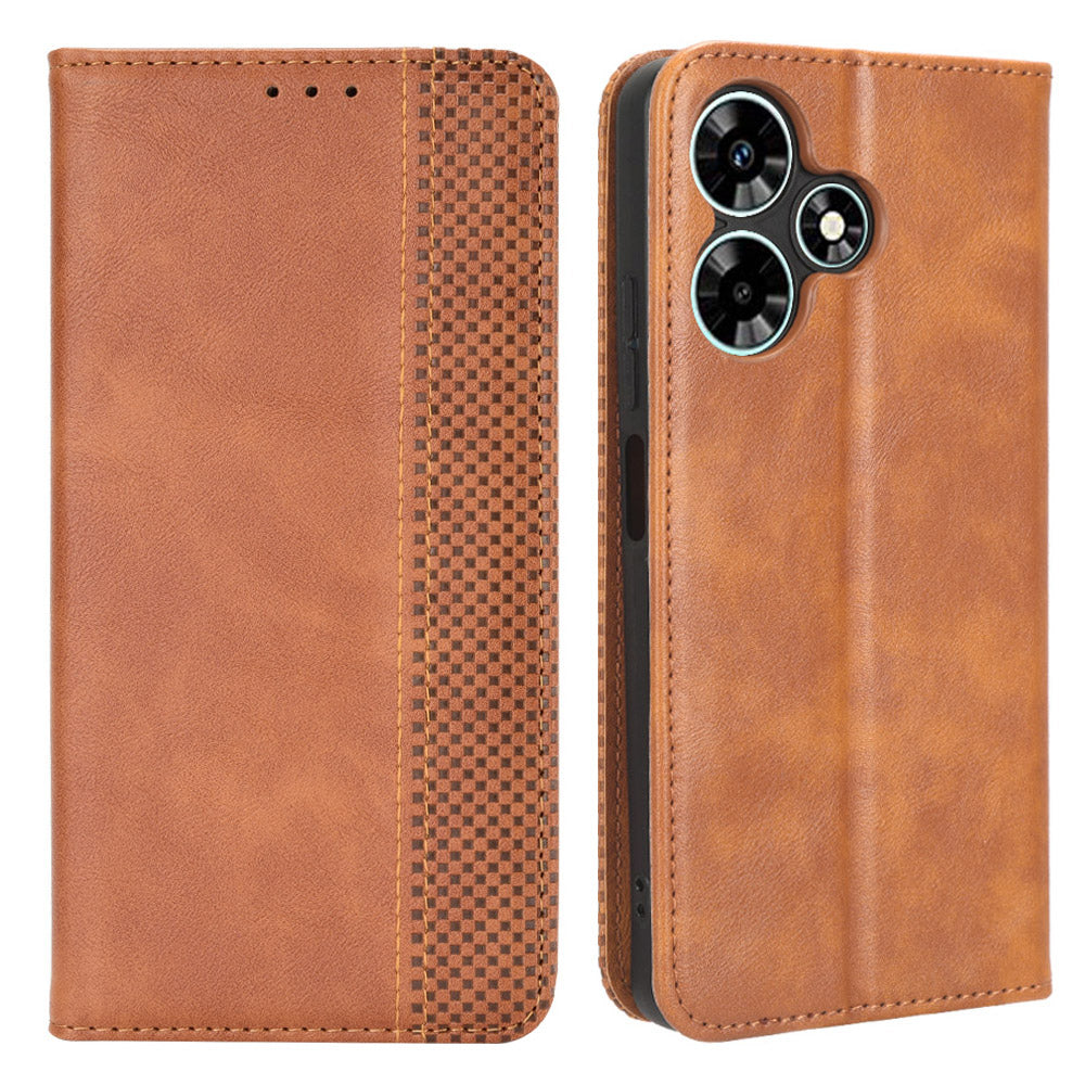 For Infinix Hot 30 X6831 PU Leather Flip Folio Case Retro Texture Stand Wallet Magnetic Cell Phone Cover
