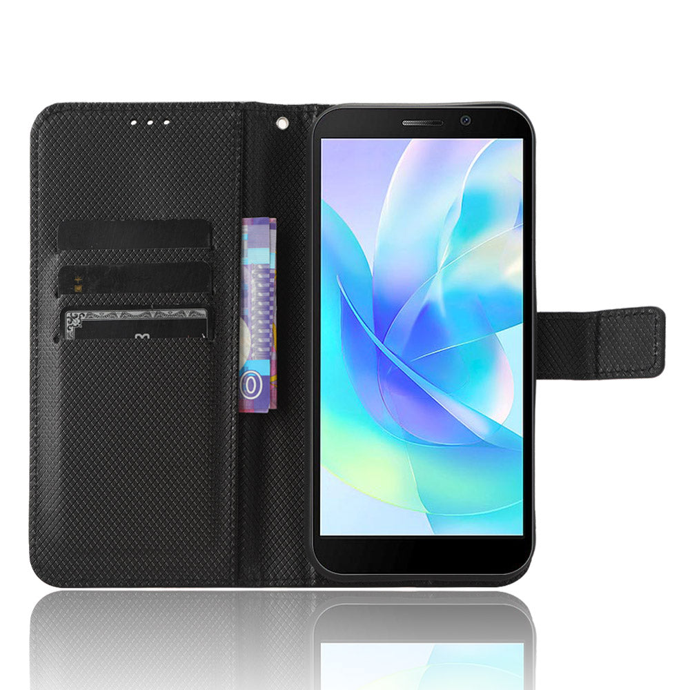 Wallet Case for Doogee X97 / X97 Pro , PU Leather Diamond Texture Stand Shockproof Phone Cover