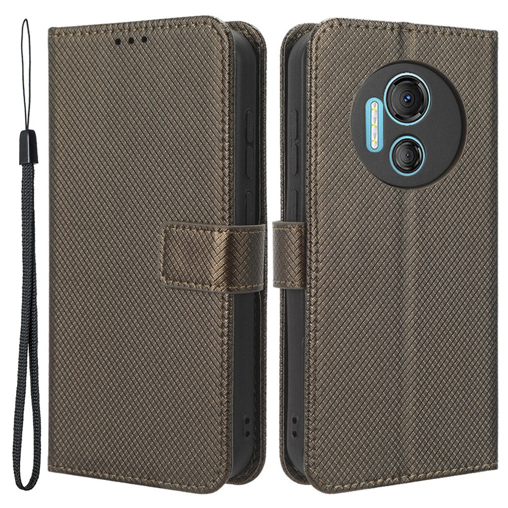 Wallet Case for Doogee X97 / X97 Pro , PU Leather Diamond Texture Stand Shockproof Phone Cover