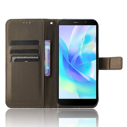 Wallet Case for Doogee X97 / X97 Pro , PU Leather Diamond Texture Stand Shockproof Phone Cover